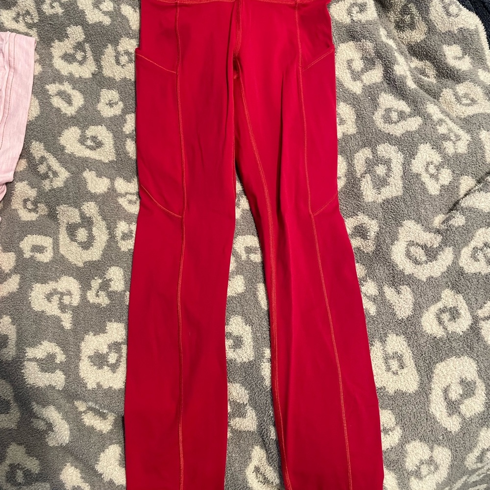 Lululemon Athletica Red Leggings